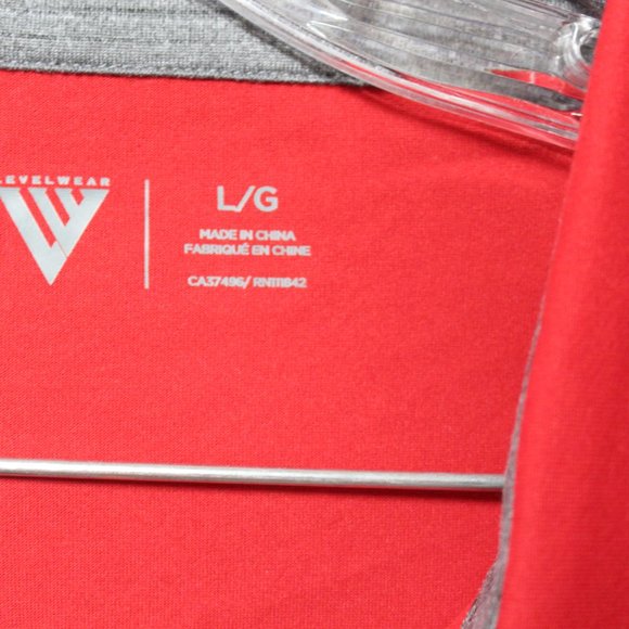 Leverwear heather grey flame red color block polo shirt Large NWT 3/$25 - Picture 3 of 13